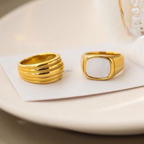 🌫18K gold plated shell ring - Picture 4 of 4